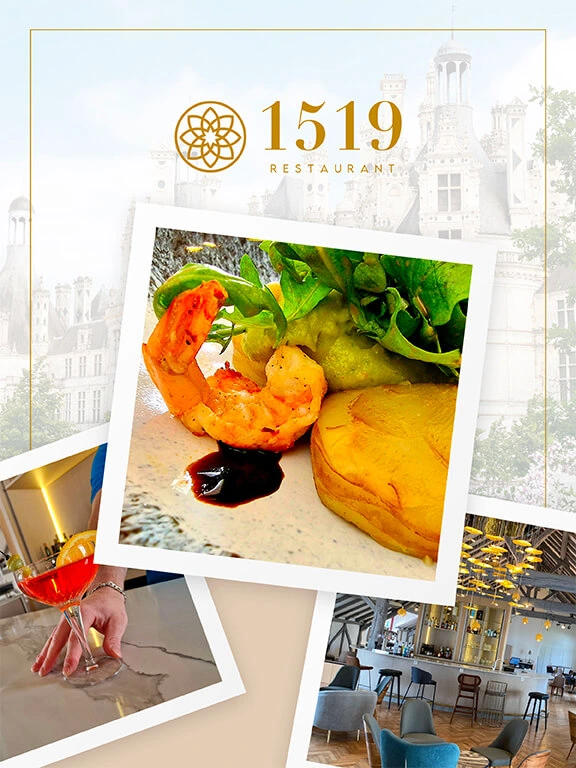 Salle du restaurant Le 1519 à l’Hôtel La Clef des Châteaux